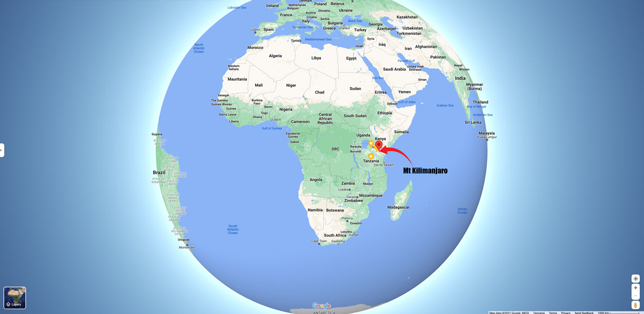 Mount Kilimanjaro Location